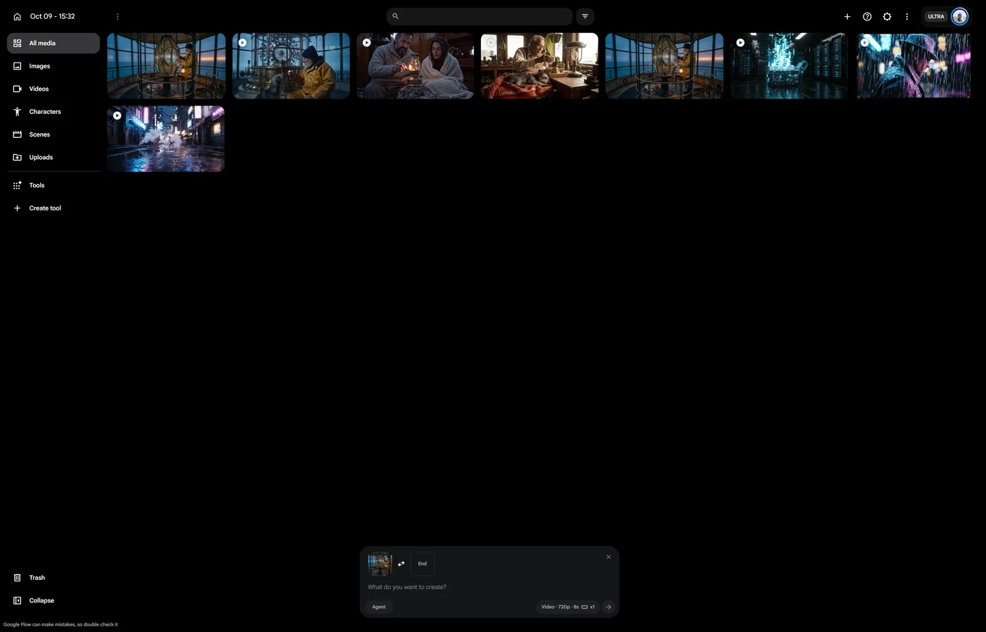 Google Flow project workspace managed via google-flow-mcp