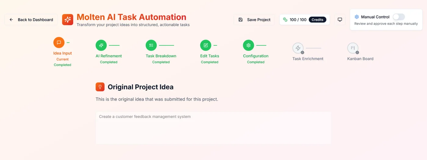 Stage 1 — Original Project Idea Input