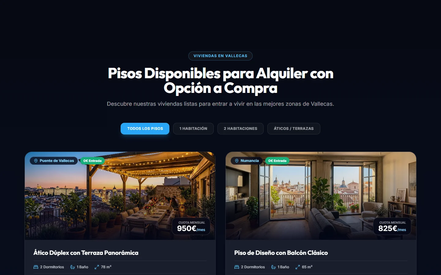 Available Rent-to-Own Properties in Puente de Vallecas and Numancia