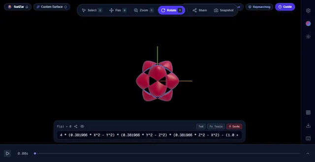 SurfZar — Real-Time 3D Algebraic Surface Studio